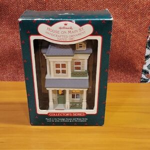 Hallmark House on Main Street Ornament - White and Blue